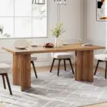63-inch Dining Table for 4-6, Farmhouse Kitchen Table with Large Tabletop, Rectangular Eating Table for Dining Room, Living Room - Image 5