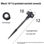 19-22mm Durable Steel Scaffold Podger Ratchet Spanner Hand Wrench Garage Workshop Tools Black Double Head - Image 6