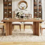63-inch Dining Table for 4-6, Farmhouse Kitchen Table with Large Tabletop, Rectangular Eating Table for Dining Room, Living Room - Image 3