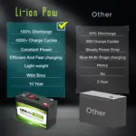 Lithium LiFePO4 12V 30Ah Deep Cycle Iron Phosphate Battery for Solar, Fish Finder, Power Wheels, Lighting,Off-Grid Applications - Image 3