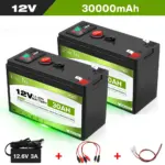Lithium LiFePO4 12V 30Ah Deep Cycle Iron Phosphate Battery for Solar, Fish Finder, Power Wheels, Lighting,Off-Grid Applications