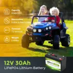 Lithium LiFePO4 12V 30Ah Deep Cycle Iron Phosphate Battery for Solar, Fish Finder, Power Wheels, Lighting,Off-Grid Applications - Image 6