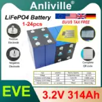 1-24pcs new A-grade EVE-MB31 3.2V 314Ah lithium iron phosphate battery DIY 12V 24V 48V electric boat solar inverter RV