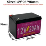12V 20AH LiFePo4 Battery Pack 20000mAh Lithium Iron Phosphate Battery Built-in BMS 12.8V for Kid Scooter Boat Motor Light - Image 4
