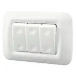 118mm 3Gang Italy Isreal Standard Household Wall Electrical 1Way Switch White PC Safety flame-retardant Panel - Image 2