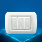 118mm 3Gang Italy Isreal Standard Household Wall Electrical 1Way Switch White PC Safety flame-retardant Panel