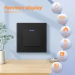 BSEED EU Standard Wall Light Switch 1/2Gang 1Way Toggle Switch Glass Panel Mechanical Wall Switch On Off 10A 250V Blue Backlight - Image 2