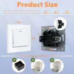 BSEED EU Standard Wall Light Switch 1/2Gang 1Way Toggle Switch Glass Panel Mechanical Wall Switch On Off 10A 250V Blue Backlight - Image 4