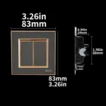 WESA Black Mirror Acrylic Wall Light Switch Flame retardant Panel Button 2 Gang 1 Way Wall Rocker Double Switch On/Off AC 250V - Image 6